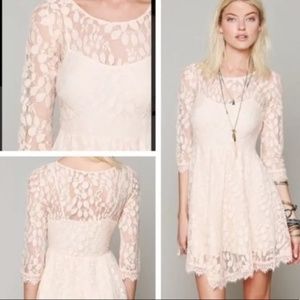 Free People Peach Lace Dress